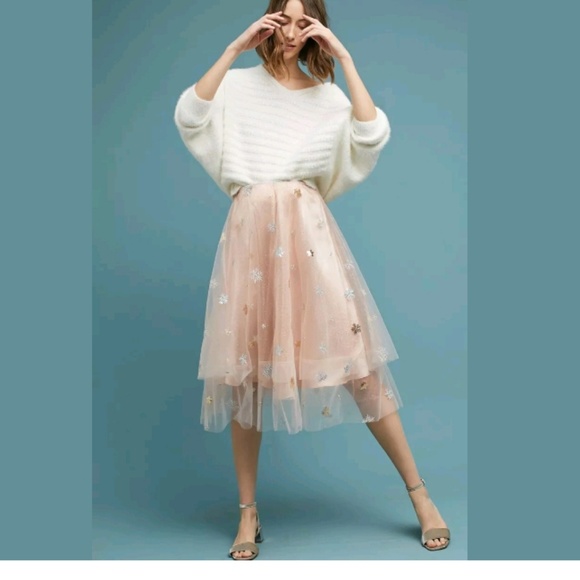 Eva Franco Dresses & Skirts - Eva Franco Size 4 Blush Pink Tulle Snowflake Skirt